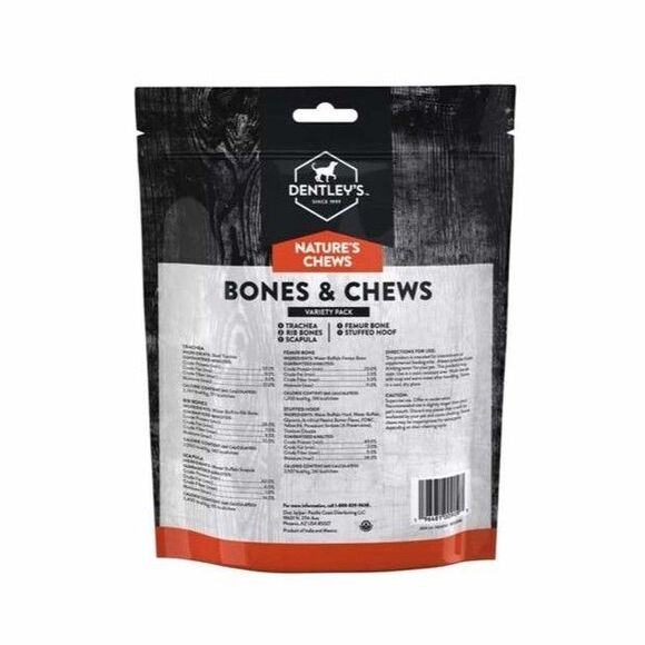 NEW Dentley's Nature's Natural Bones & Chews 6 Ct Moderate Variety Pack BB 12/25 - Picture 2 of 10
